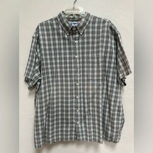 Vintage Old Navy Shirt Men's Plaid Button Down Short Sleeve Shirt XXL